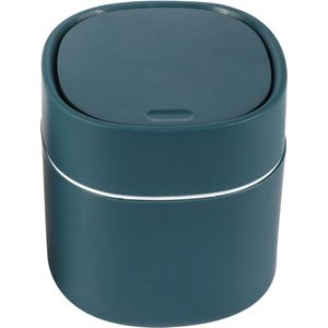 Mini-bureaubak met deksel - Perfect voor kleine ruimtes zoals kantoortafel, auto - winkelsnack, cosmetica en keukenafval - blauw