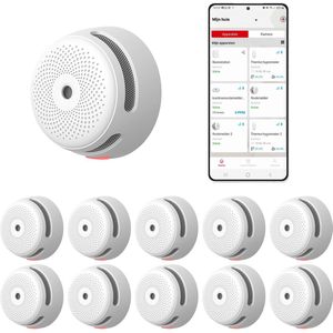 X-Sense XS01-M Slimme rookmelder met WiFi -10 Rookmelders - Link+ Pro - Draadloos RF koppelbaar – Smart Home - Brandalarm