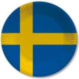 Landen thema versiering Zweden wegwerp borden 10 stuks