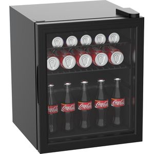 Mini koelkast - 50 Liter - Glasdeur - Zwart - Promoline