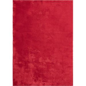 Vloerkleed voor woonkamer of slaapkamer in rood 140x200 cm | Modern en zacht kortpolig tapijt | Rechthoekig | Antislip onderkant | Wasbaar tot 30 Graden | Rug for bedroom or living room | RELAX kleed by The Carpet