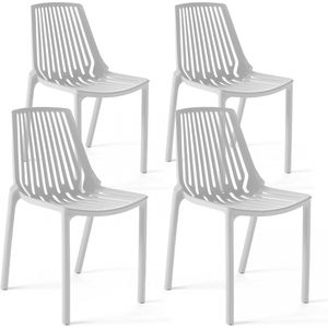 Oviala - Set van 4 witte plastic stoelen