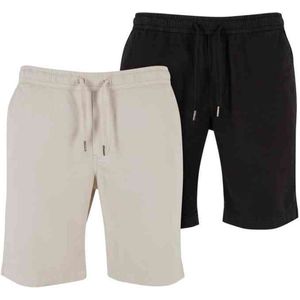 Urban Classics - Stretch Twill Joggshorts 2-Pack Korte broek - L - Grijs/Zwart