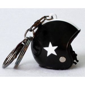 Luxe Motorhelm Sleutelhanger - Sleutelhangers - Sleutels - Helm - Cadeau - Helmet - Miniatuur - Accessoires - Zwart