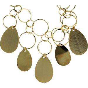 Behave Goudkleurige ketting met druppel hangers