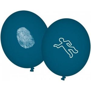 Detective politie thema ballonnen 24x stuks - Feestartikelen/versiering