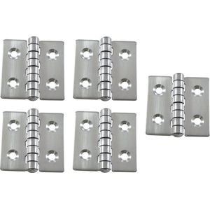 Scharnier - Rvs - 40x40mm - Vaste pen - Rechte hoek - 5 stuks
