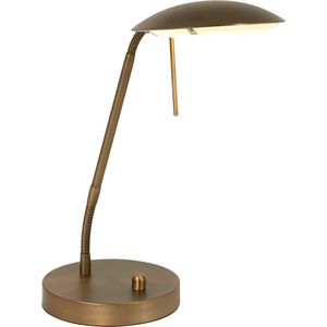 Verstelbare bronzen led bureaulamp Eloi | 1 lichts | brons / bruin | glas / metaal | 46 cm | Ø 17 cm | tafel lamp | modern design