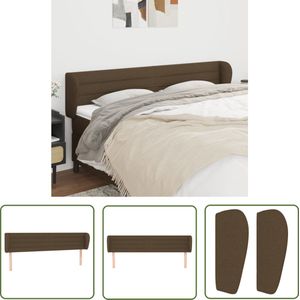 The Living Store Hoofdbord Classic Bed - 183x23x78/88 cm - donkerbruin