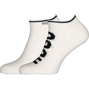 HUGO logo sokken (2-pack) - unisex enkelsokken - wit - Maat: 39-42