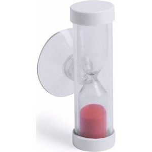 Badkamer zandloper 2 minuten rood met zuignap - Handige timer voor tandenpoetsen en douchen