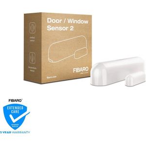 FIBARO Deur-/Raam Sensor 2 - Magneetcontact sensor - Wit - Werkt met FIBARO Home Centers, Homey en andere Z-Wave Controllers