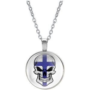 Ketting Glas - Schedel Vlag Finland