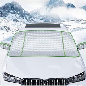 Voorruitafdekking auto voorruit cover met zijspiegelafdekking magnetische bevestiging tegen sneeuw, vorst, stof (groen, 145 x 105 cm)
