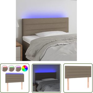 The Living Store Hoofdbord LED 100x5x78/88 cm stof taupe - Hoofdboard - Led Hoofdbord - Hoofdbord Met Verlichting - Taupecouleur Hoofdbord - Stoffen Hoofdbord