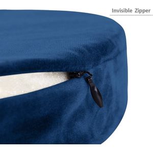 Zitkussen Memory Foam Ronde Stoel Pad Lumbale Ondersteuning Kussen Yoga Kussen voor Comfortabel Zitten-40cm, Blauw