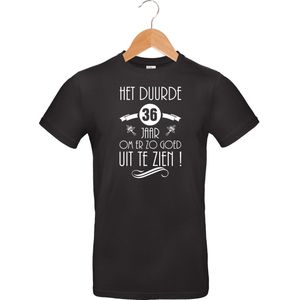 mijncadeautje - T-shirt unisex - zwart - verjaardag - Het duurde 36 jaar - maat S