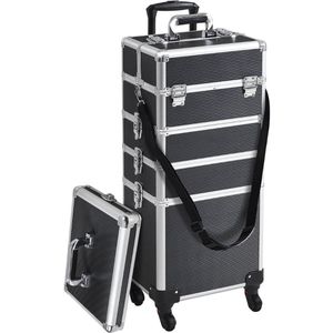 ApexArte® Kapperskoffer - Kapperstas - Visagie - Cosmetica Organizer - Zwart