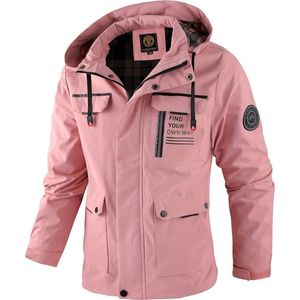 Windjas Voor Heren - Parka - Lente & Herfst - Jas - Volwassen - Roze - Maat XXXL