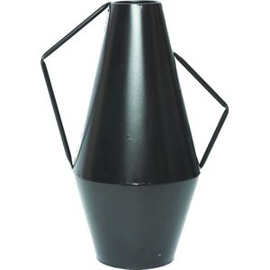 Oneiro Luxe Vaas Vase Cadiz Metal 23x16x31cm Black – hotel chique - binnen – accessoires – tuin – decoratie – bloemen – mat – glans – industrieel - droogbloemen