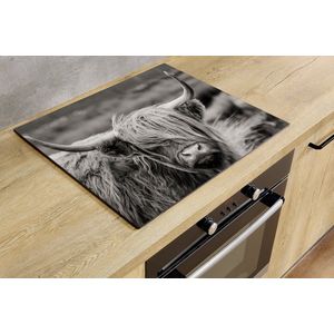 Inductiebeschermer - Highlander Black and White - 85x55 cm - Inductiebeschermer - Inductie Afdekplaat Kookplaat - Inductie Mat - Anti-Slip - Keuken Decoratie - Keuken Accessoires
