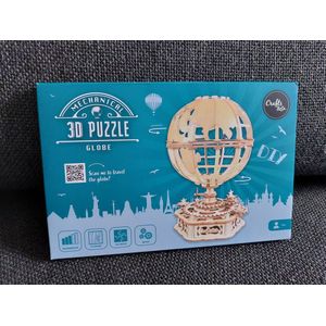 Houten 3D Puzzel - Mechanische 3D-puzzel - Wereldbol - Wereldbol Puzzel | Houten Wereldbol Puzzel - 3D-Puzzel - Mechanische Puzzel