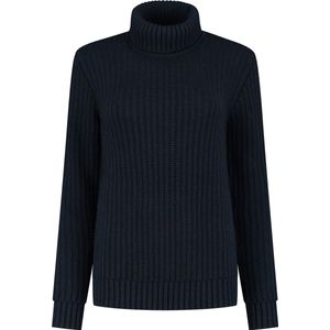 Travelin' Coltrui Boda Dames - Gebreid met Turtle neck Marine Blauw
