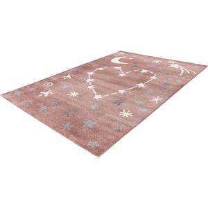 Lalee Happy kinderkleed- laagpolig- hartjes-autobaan- unicorn- voetbal tapijt 120x170 cm roze pink