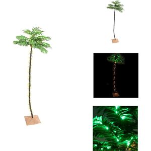 vidaXL LED-Boom - 63x63x300 cm - 192 LEDs - Warmwit - 8 functies - Kan buiten gebruikt worden - Met USB - Met jute stof - vidaXL - Decoratieve kerstboom