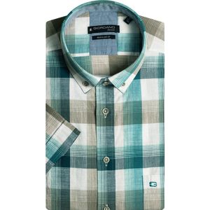 Giordano casual overhemd korte mouw blauw
