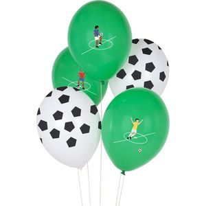 Ballonnen - Voetbal - 5 stuks - 30 cm opgeblazen - helium en lucht