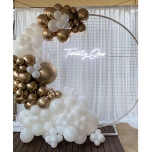 Ballonnenboog goud & wit - 110 stuks - verjaardag - feestdecoratie - versiering - ballonnen bruiloft - kerst - oud en nieuw - decoratiepakket