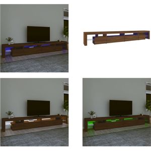 vidaXL Tv-meubel met LED-verlichting 290x36-5x40 cm bruineikenkleurig - Tv-kast - Tv-kasten - Tv-meubel - Tv-meubel Met LED-verlichting