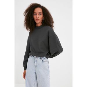 Trendyol TWOAW20SW0584 Volwassenen Vrouwen Sweatshirt single - Antraciet - L