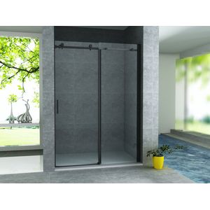 Klea Schuif Douchedeur Met Mat Zwart Profielen 1400x2000mm 8mm