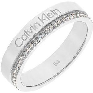 Calvin Klein CJ35000200C Dames Ring - Minimalistische ring - Sieraad - Staal - Zilverkleurig - 4 mm breed