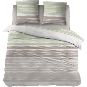 Snoozing Darcie - Flanel - Dekbedovertrek - Lits-jumeaux - 270x200/220 cm - Groen