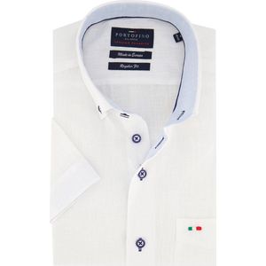 Portofino casual overhemd korte mouw wit
