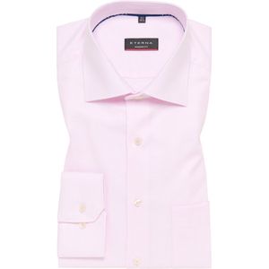 ETERNA modern fit overhemd - structuur - licht roze - Strijkvrij - Boordmaat: 43