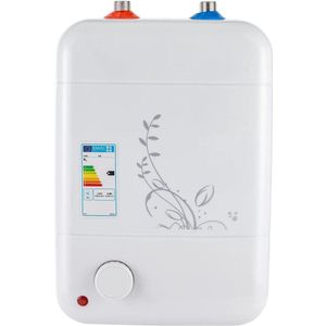 Warmteboiler - Onderbouw elektrische - Doorstroomboiler - Met temperatuurregelaar -Warmwaterapparaat voor - Beperkte Ruimtes - 8L - 220V - Wit