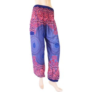 Harembroek - Yogabroek - Zomerbroek Medium maat 38, 40 en 42 Mandala blauw