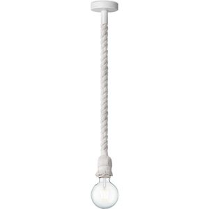 Home Sweet Home - Landelijke Hanglamp Leonardo - hanglamp gemaakt van Touw - Wit - 10/10/100cm - Pendellamp geschikt voor woonkamer, slaapkamer en keuken- geschikt voor E27 LED lichtbron