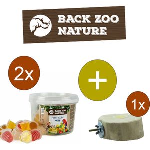 Back Zoo Nature Fruitkuipjes Mix 100 - Vogelsnack - Inclusief houder