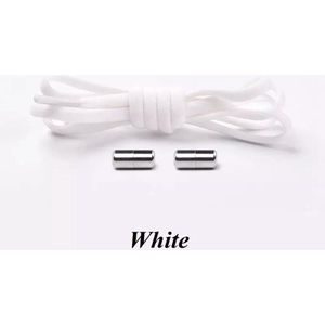 Schoenveter veters met draaisluiting elastisch rond / volwassenen / kinderen/ unisex wit