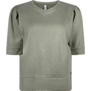 Zoso T-shirt Naomi Coated Luxury Sweater 241 1250 Green Dames Maat - S