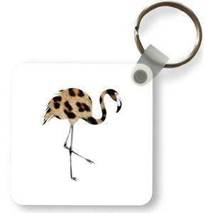 Sleutelhanger - Uitdeelcadeautjes - Flamingo - Vogel - Panterprint - Plastic