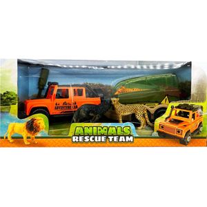 Animal Life 4x4 Safari Auto met Aanhanger en Dieren.
