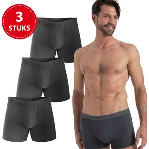 Premium Bamboe Boxershorts Heren - 3 stuks - Grijs - Maat XXL - 95% Bamboe - 5% Elastaan - Antibacterieel