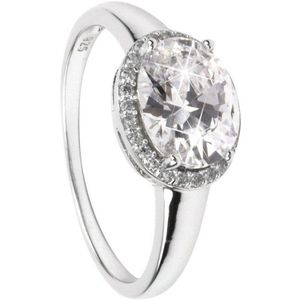 Di Lusso - Ring Calais - Zirkonia - Zilver 925 - Dames - 18.00 mm