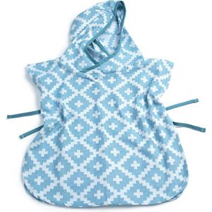 KipKep Blenker Poncho - maat M (3-5 jaar) - Niagara Blue - hydrofiel katoen - badcape blauw